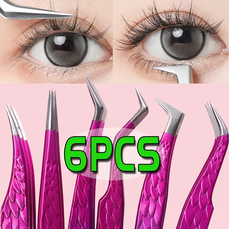 False Eyelashes Tweezers Stainless Steel for Lashes Extensions Makeup Tools Anti-static Precision Nail Art Rhinestone Tweezers