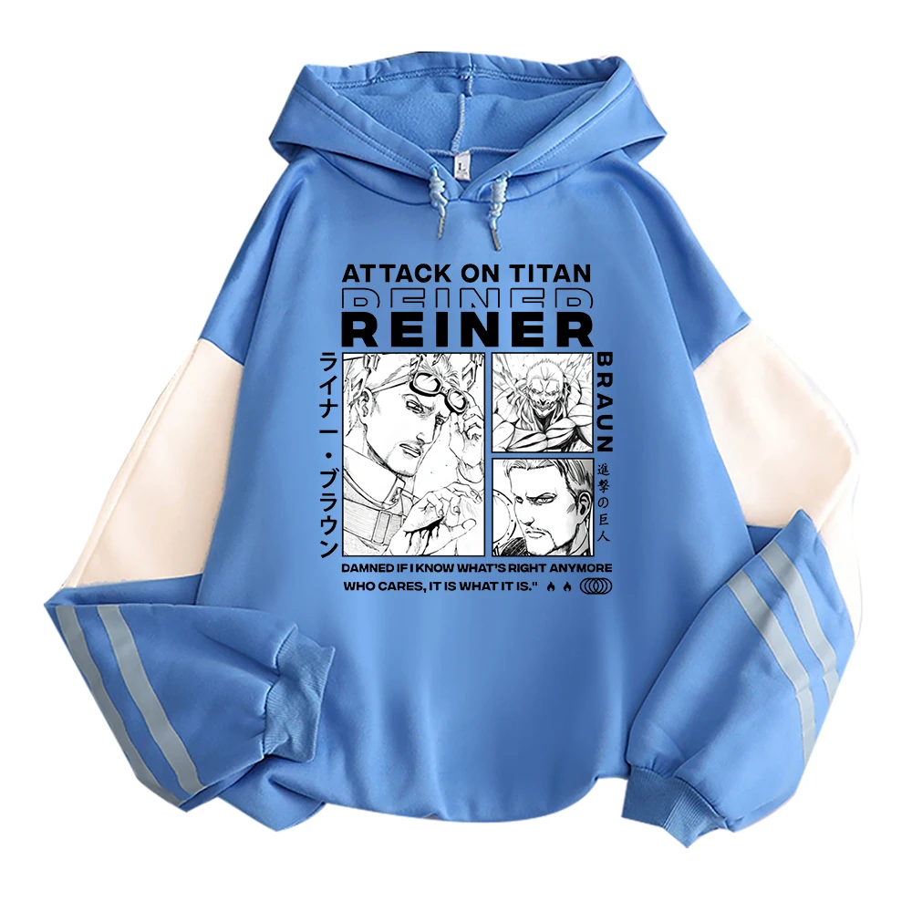 Atak Anime na Titan Reiner Braun z nadrukiem męskie bluzy damskie mozaika w dużym rozmiarze bluzy Manga Streetwear sweter Unisex