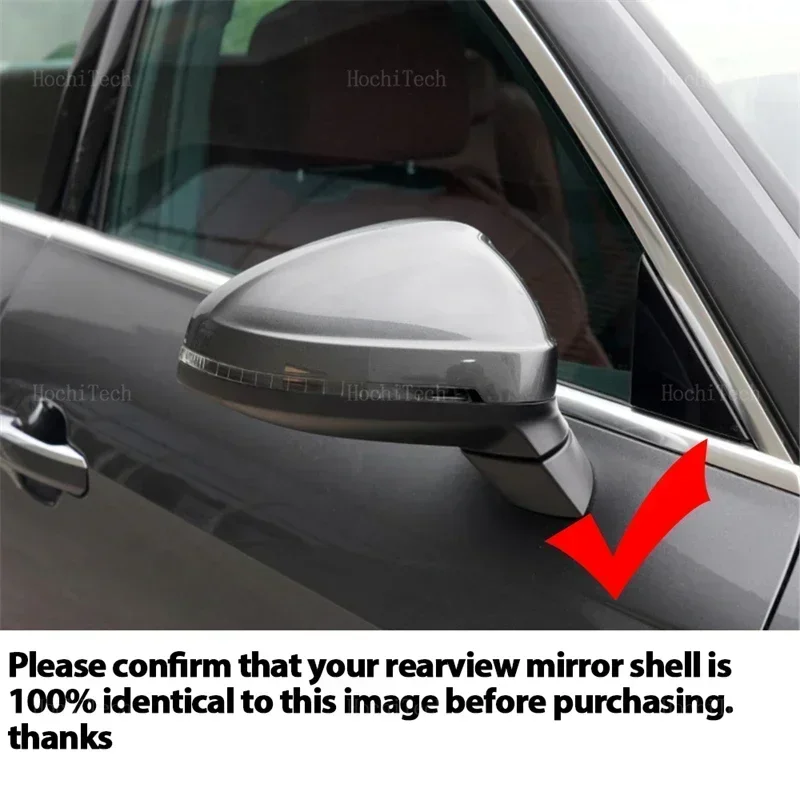 for Audi A4 B9 Quattro Sline A5 S5 RS5 Sportback Side Assist Carbon Fiber Style Black Rearview Side Mirror cover Caps view 2