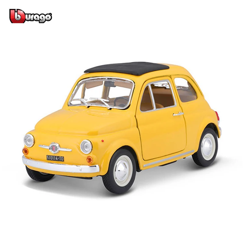 Bburago 1:24 1965 Fiat 500F alloy racing car Alloy Luxury Vehicle Diecast Cars Model Toy Collection Gift