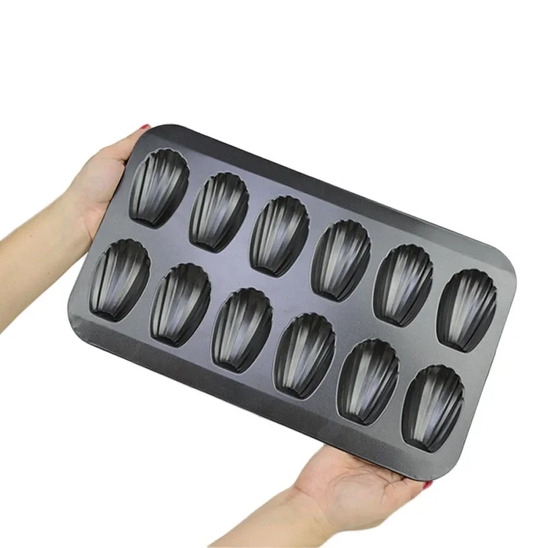 Shell Cake Biscuit Baking Mold, Madeleine Mold, Thickened, Non-stick Coated, Carbon Steel Baking Pan 12hole