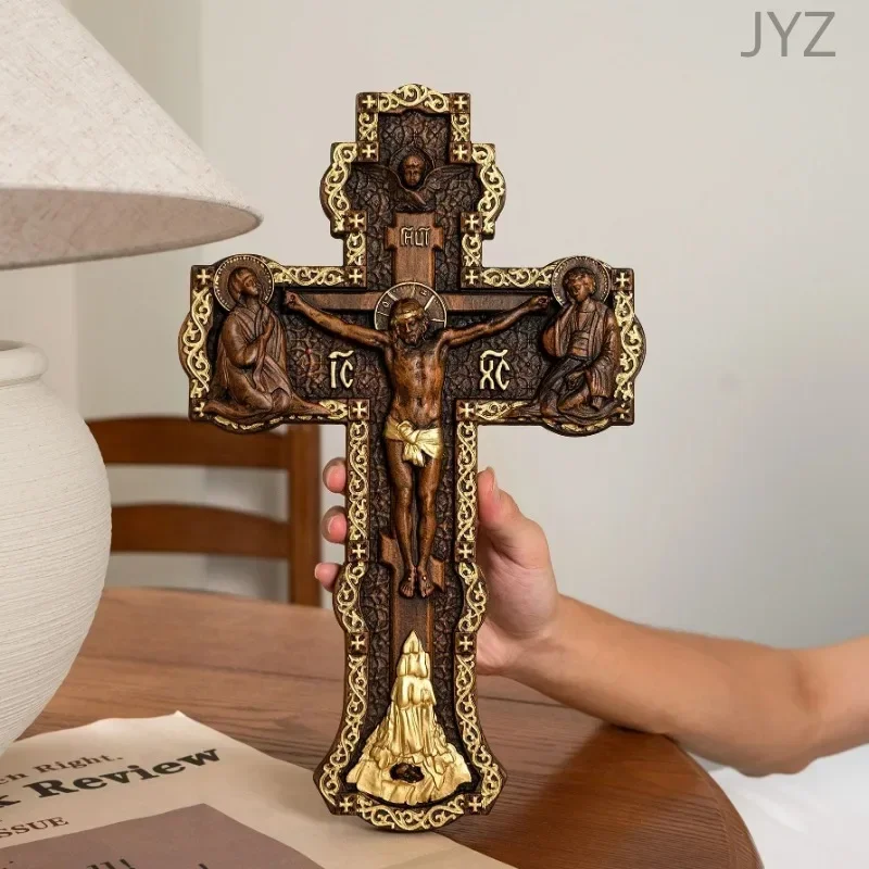 

High Quality Orthodox Church Supplies for Wall Art Holy Carving Wooden Crafts, Wall Hanging Crucifix Madonna Statue