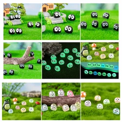 10/20/30pcs Luminous Briquettes Elfs Black Ball Yellow Duck Figurine Glowing Miniature Fairy Garden Home Decor Accessories