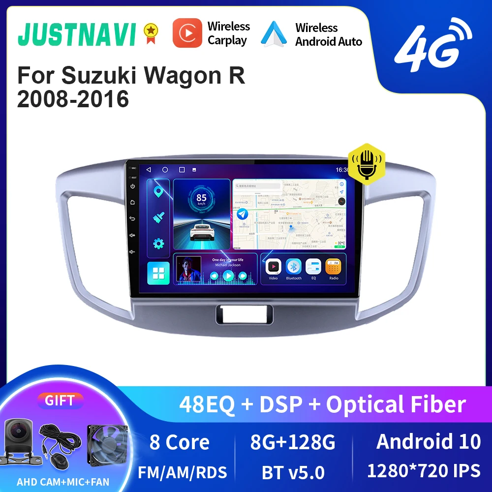 

Автомагнитола JUSTNAVI QT10 Android 10,0 для Suzuki Wagon R 2008-2016 Автомобильный мультимедийный видеоплеер 2din Carplay GPS Navi