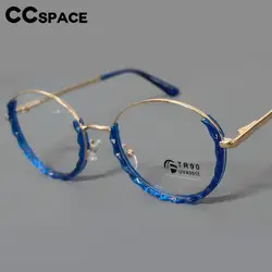 Women Anti Blue Light Round Eyewear Transparent Computer Glasses Blocking Glasses Half Frame Optical Spectacle Eyeglass R51012