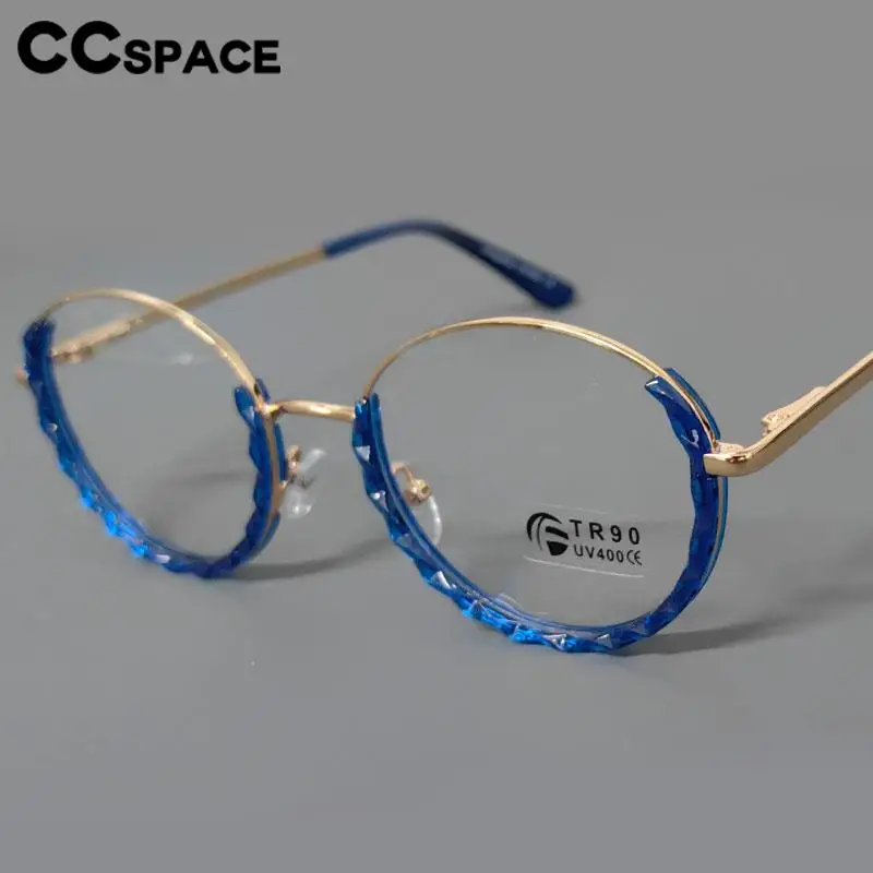 Damskie okrągłe okulary blokujące niebieskie światło przezroczyste okulary komputerowe okulary blokujące półramkowe okulary optyczne okulary R51012