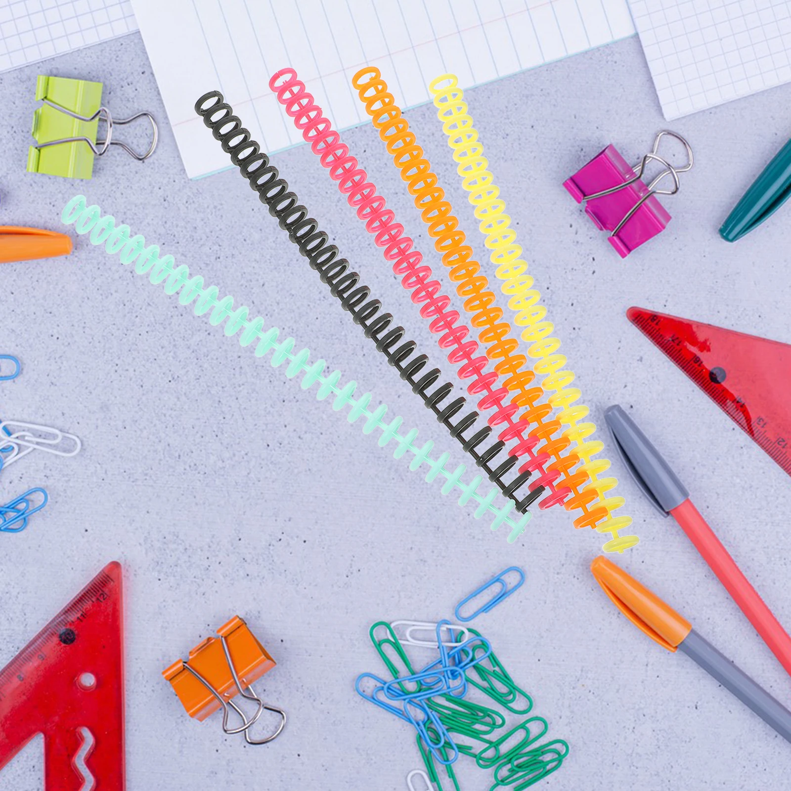 

11pcs Plastic Loose leaf Coil Adjustable Notebook Binding Binders Customizable File Making Coils Spiral Spines