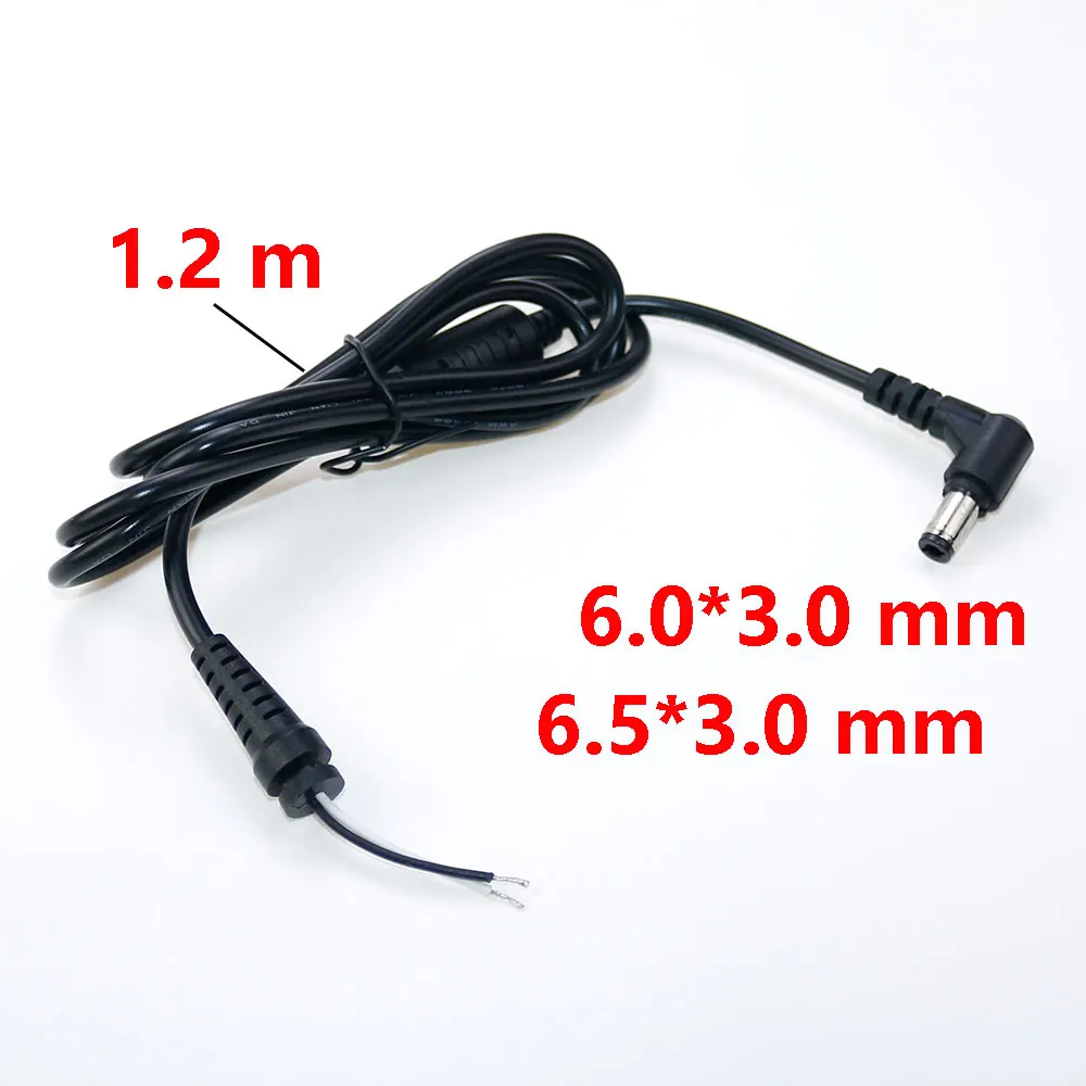 1Pcs 6.0*3.0mm 6.5*3.0mm DC Power Charger Plug Cable Connector 90 Right Angle Cord for Toshiba Laptop / Notebook Adapter