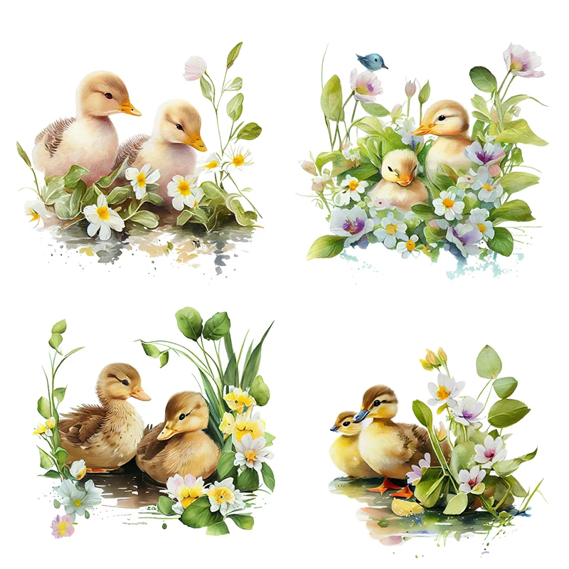 Three Ratels RR135 Fresh pastoral style  Little Yellow Duck wall sticker for home  decoration bathroom kitchen decals