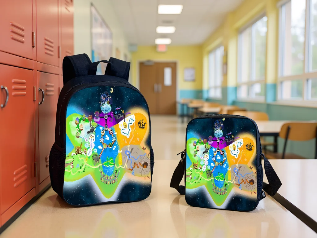 

Student Kirby Large Rucksack 2 in 1 Set-Classic Waterproof Backpack and Lightweight Canvas Side Bag for School