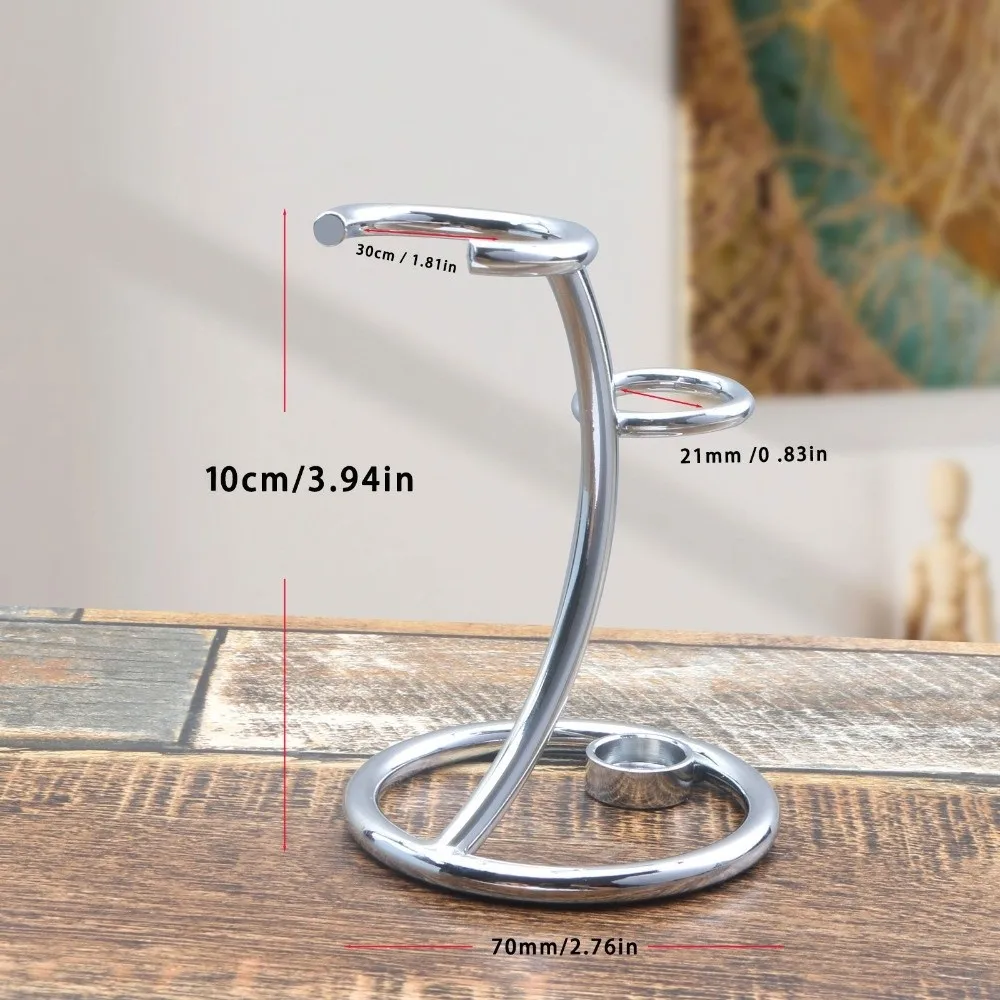 Multifunctional Metal Razor Stand Holder Razor Base Mustache Art Shaving Brush Stand Portable Grooming Accessory
