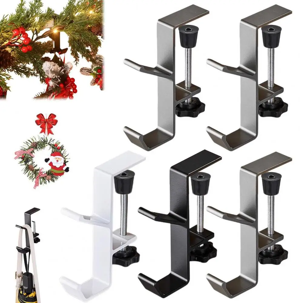 1/2/4/6Pcs Christmas Stocking Holders Rust-Proof Scratch-Resistant Adjustable Garland Hangers Fireplace Stocking Holders 양말 집게