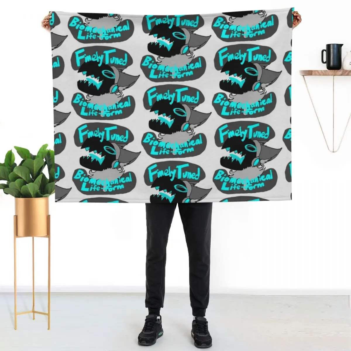 

Finely Tuned Biomechanical Lifeform - Protogen Throw Blanket Versatile Cozy Throw Blanket for All Occasions