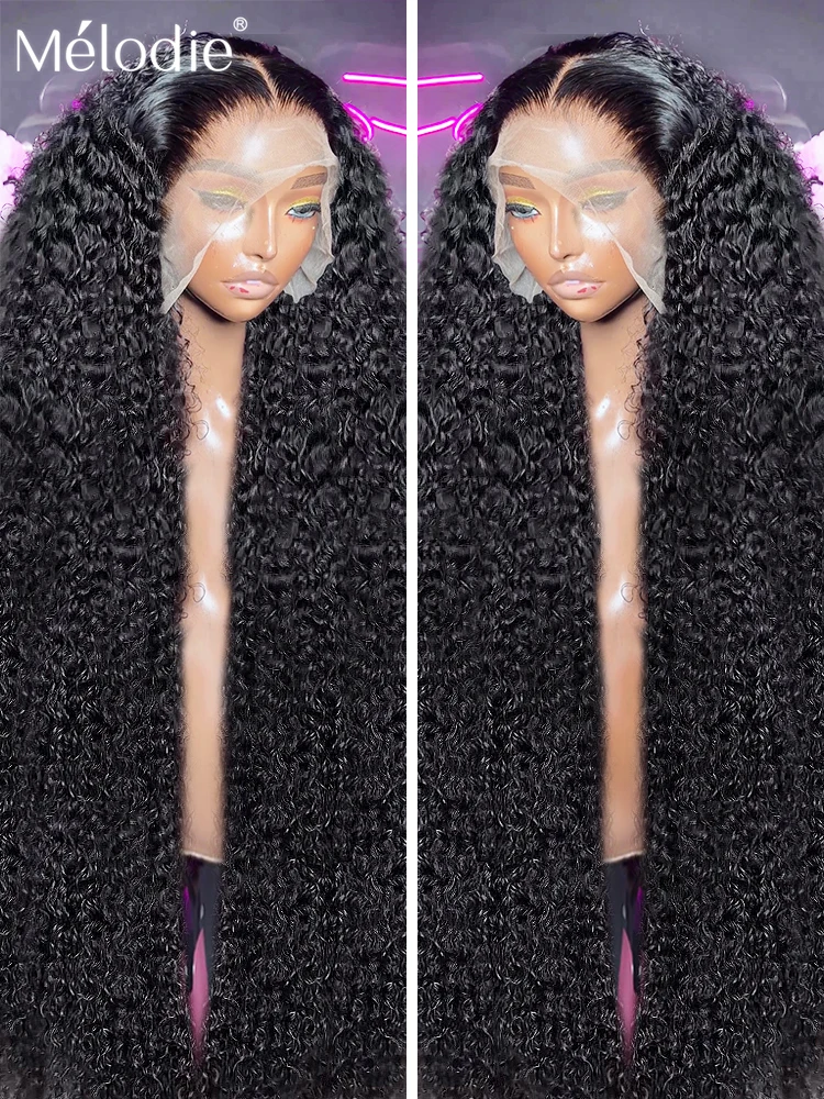 Melodie 5x5 Glueless Ready To Go Wear Deep Wave 30 40 inch HD Transparent 13x6 Lace Front Human Hair Wigs 13x4 Lace Frontal Wig