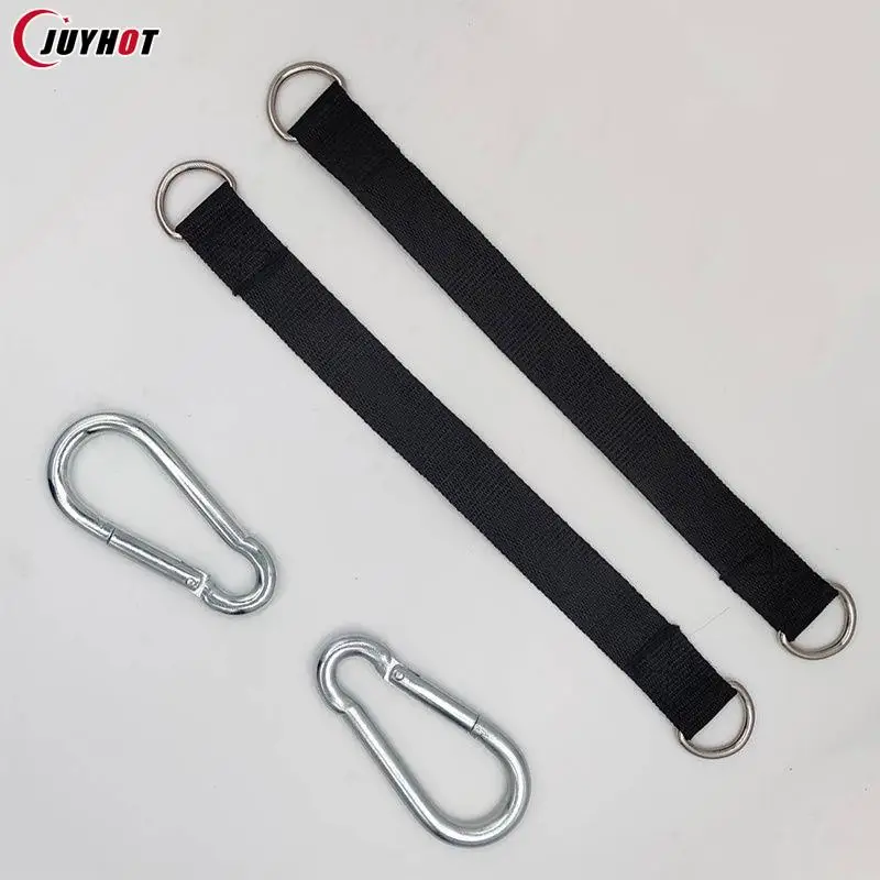 150KG Bearing Load Hanging Belt T-bar Strap Dumbbell Barbell Rope Handles Strap Tree Swing Strap Hook Ring Connecting Belt