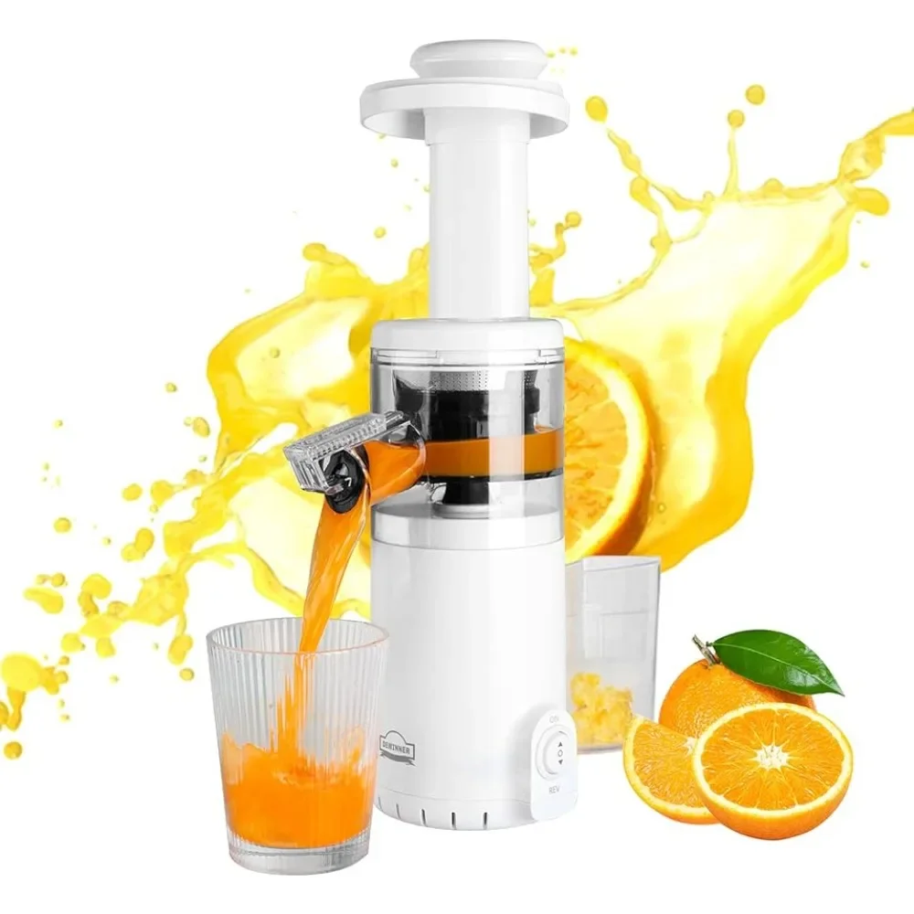 

Slow Mini Juicer Extractor Easy to Clean, Cold Press Juicer Machine with quiet motor for High Nutrient Fruit & Vegetable Juice