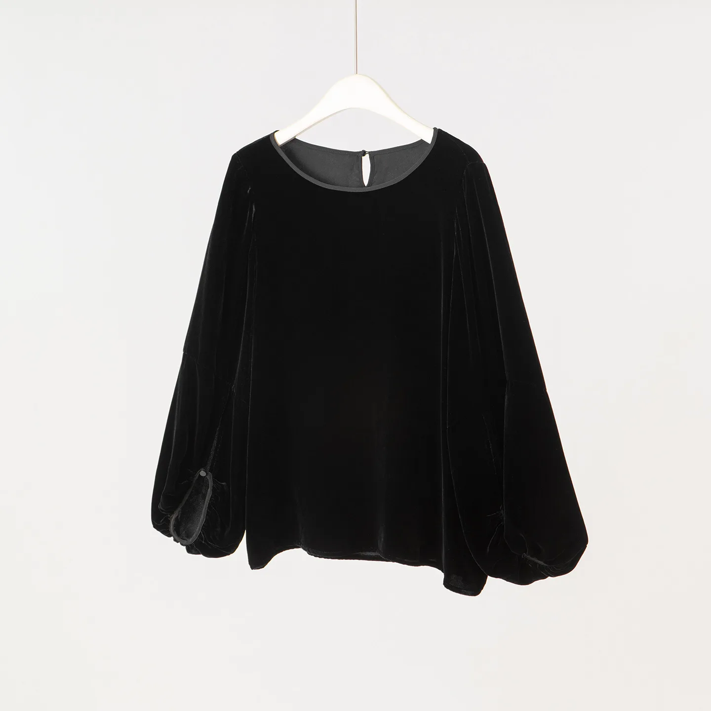 2026 Spring Mulberry Silk Velvet Shirt Women Retro Puff Sleeve Blouse Long Sleeve Office Top Basic Shirt New