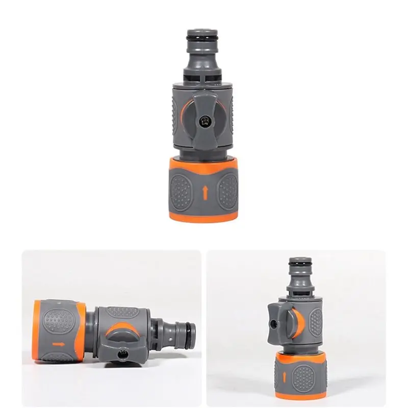 M11K-Double Flow Control Water Pipe Adapter 4PCS Garden Hose Shut Off Valve For Garden For Gardening, Car Washing, Irrigation