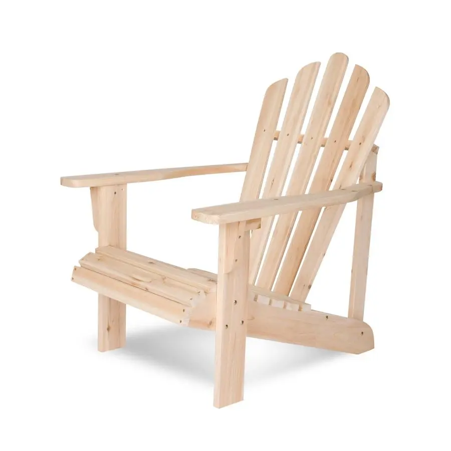 

Westport Wooden Adirondack Chair, Outdoor Patio Firepit Chairs, Back amp Seat PreAssembled, Natural