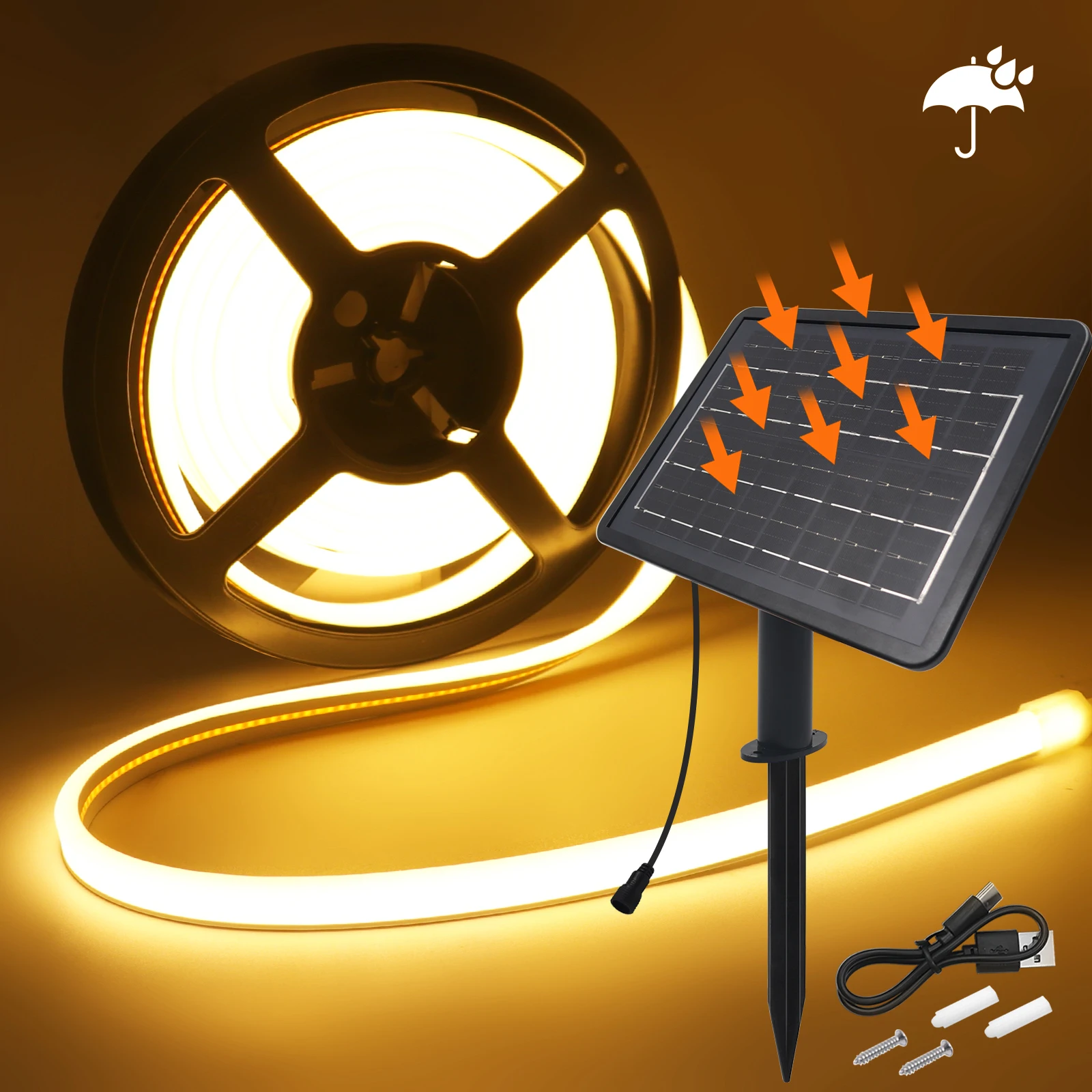 شريط إضاءة LED مرن يعمل بالطاق - مراجعة Outdoor Power Strip Weatherproof وسعره