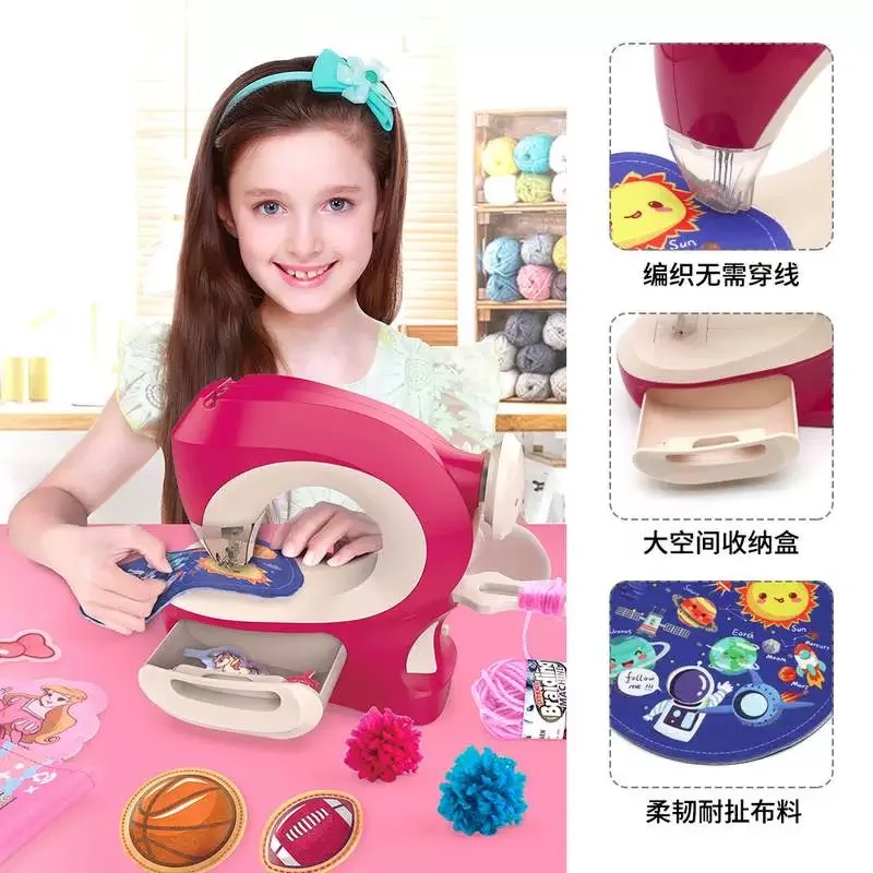 Kids Sewing Machine DIY Handcraft Toy Girls Pretend Play Game Children's Holiday Gift girl toys