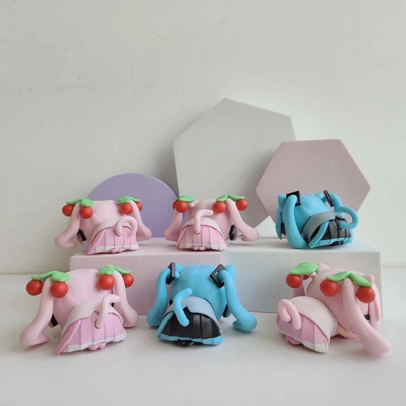 ฟิกเกอร์อะนิเมะ Hatsune Miku 6ชิ้นรุ่น Q น่ารักตุ๊กตาขยับแขนขาได้นอน Miku รูปไอดอลเสมือนจริงนักร้องรถยนต์/ห้องสะสมเครื่องประดับของเล่น