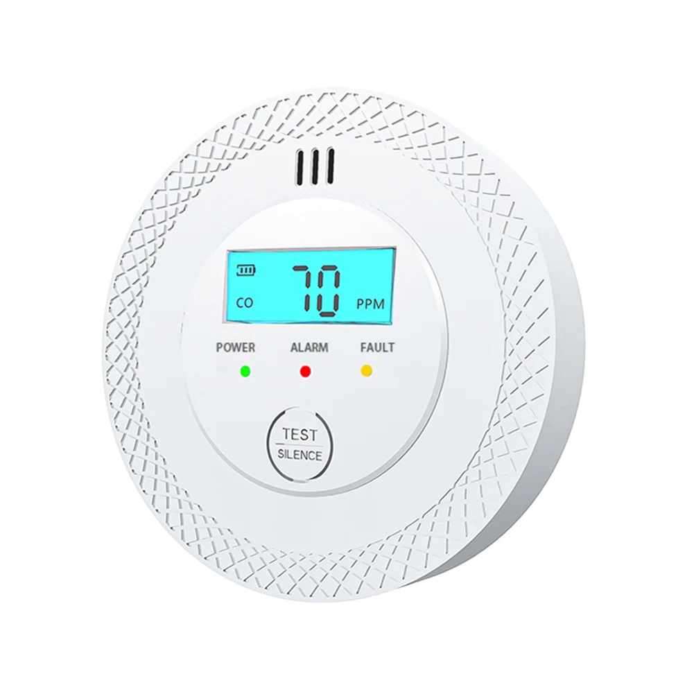 CO Alarm Sensor 85dB High Sensitive Warning Carbon Monoxide Alarm Detector with LEDs Carbon Monoxide Detector Alarm LCD Display