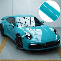 Car Sticker Bubble Free Vinyl Film Ultra Gloss Miami Blue PET Auto DIY Decal Vehicle Body Self Adhesive Sticker Car Accessories