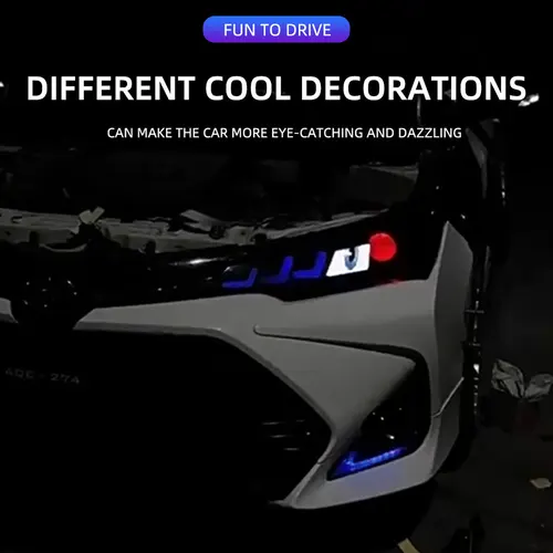 Imagen 2 del producto Modificación de luz de ojos de diablo para coche, pantalla Led de animación de ojo de guiño, patrón de animación programable DIY, Panel de píxeles de ojo de demonio