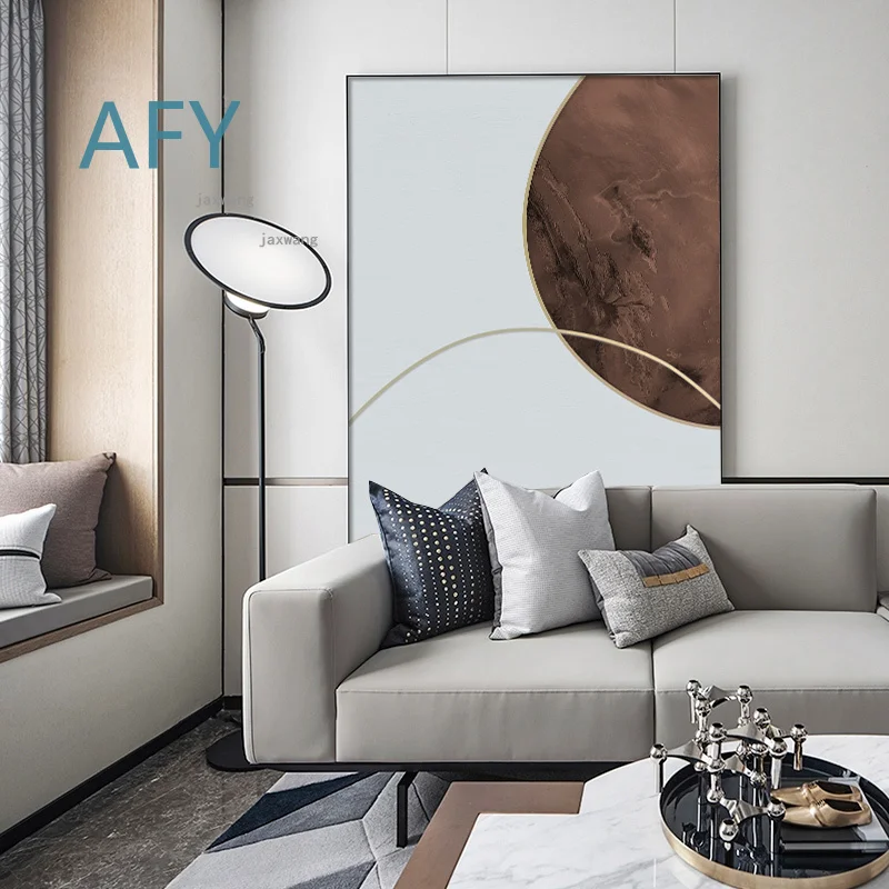 Minimalist Modern Painting for Model Room Decoration Nordic Hallway Porch Floor Abstract Art Mural for Luxury Coffee Shop