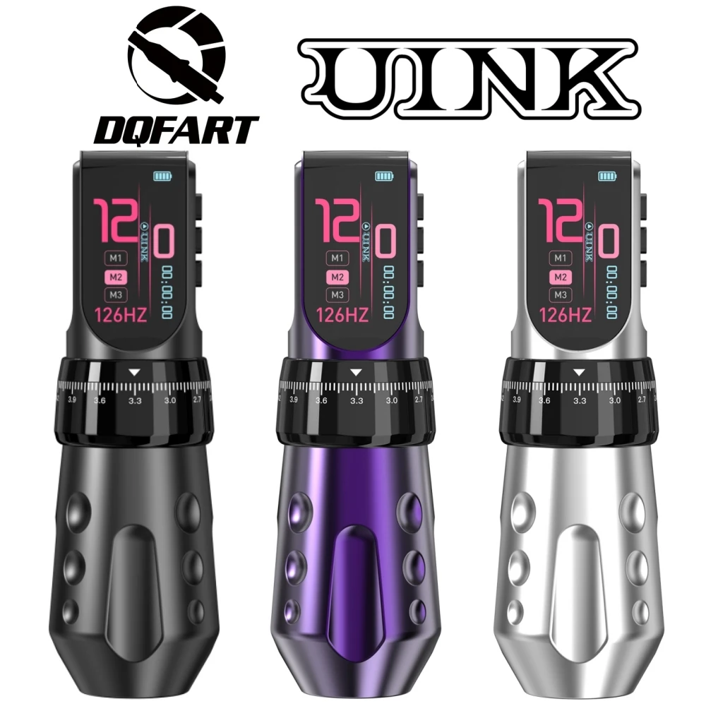 DQFART UINK New T9Pro 1700mAh Electric Wireless Tattoo Machine Professional Type-C Detachable Battery Head Artists Body Creative