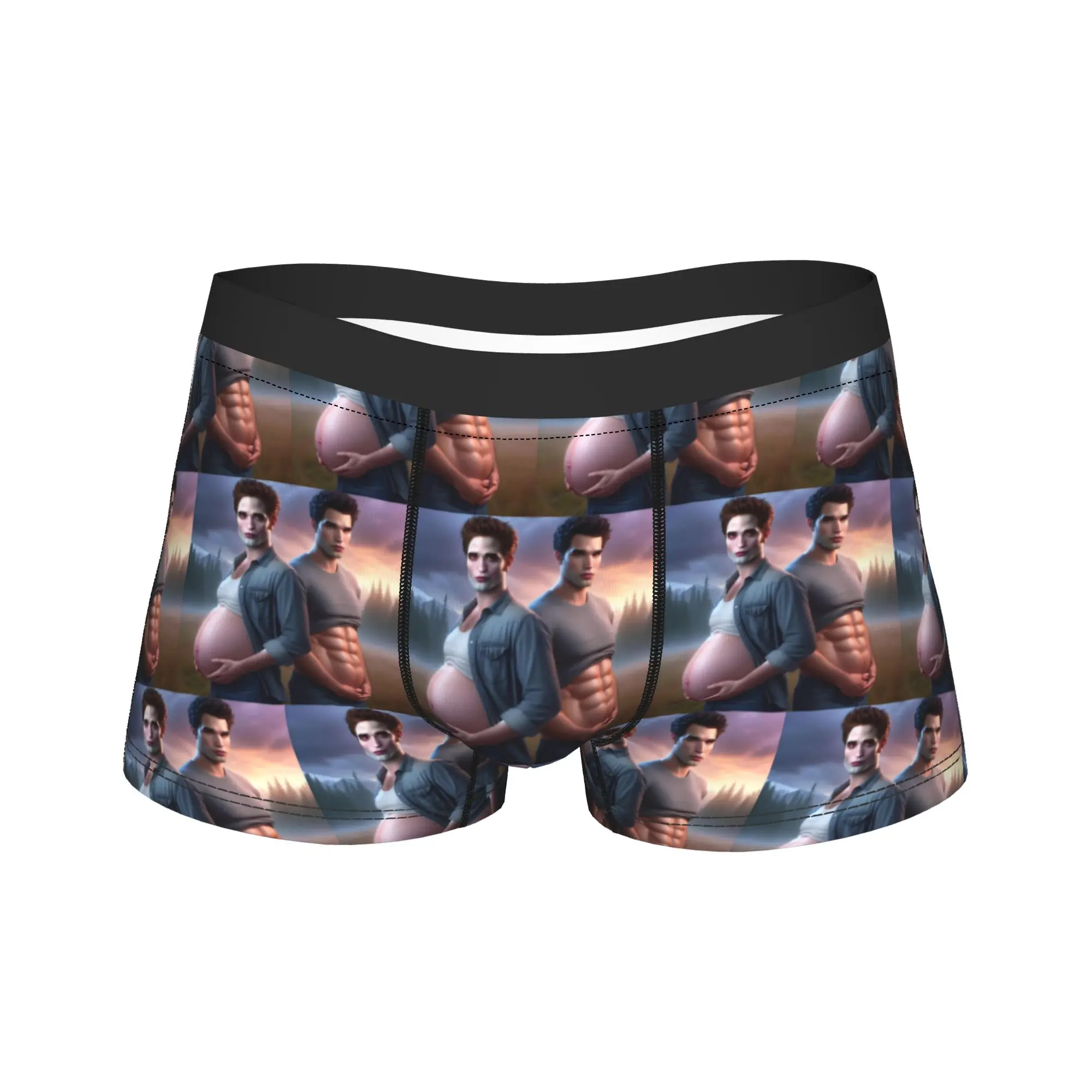 Men The Twilight Saga Movie Boxer Briefs Shorts Panties Underwear Funny Jacob Edward Vampire Male Funny Plus Size Underpants