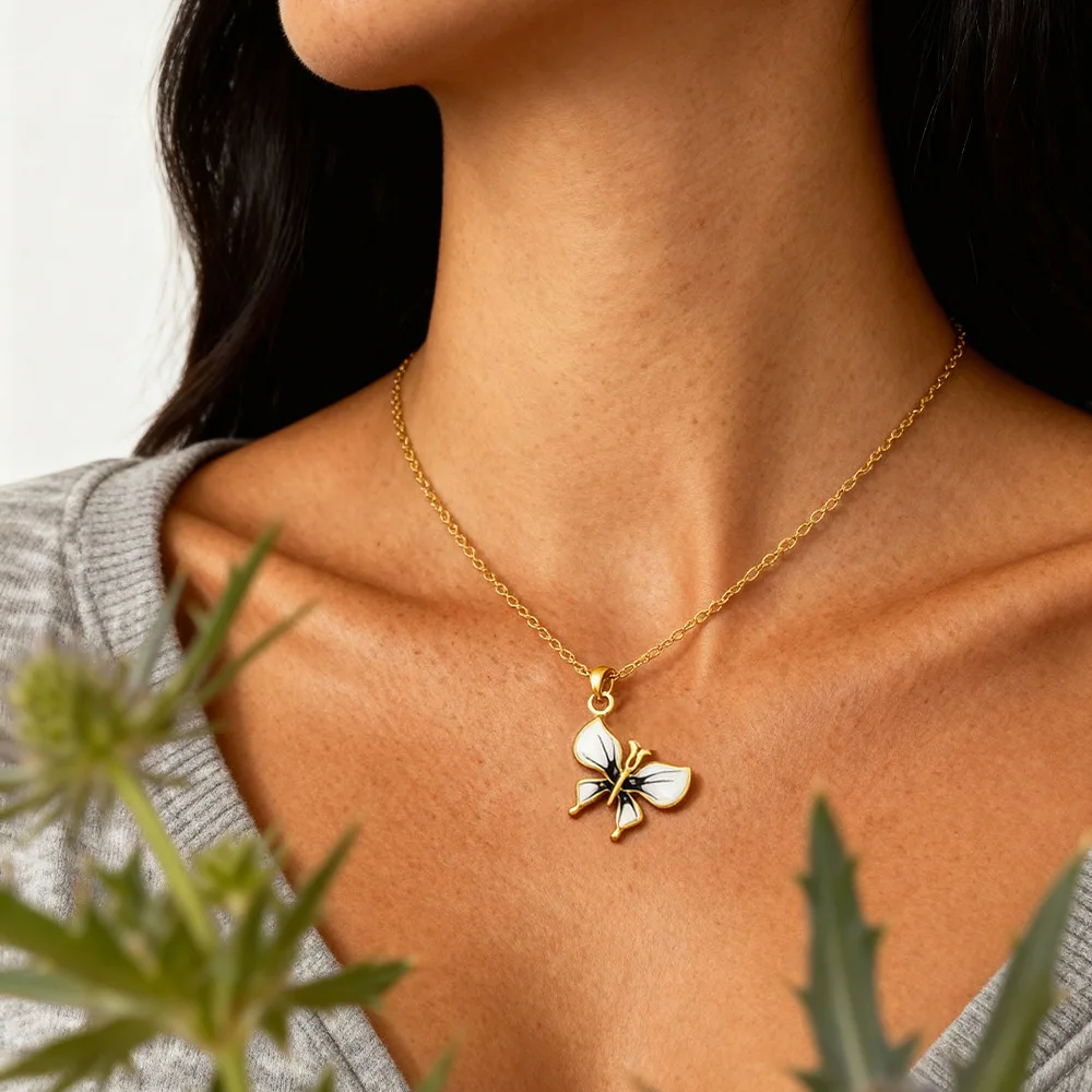 10 قطعة/الوحدة الفولاذ المقاوم للصدأ قلادة فراشة ملونة DIY مجوهرات اكسسوارات