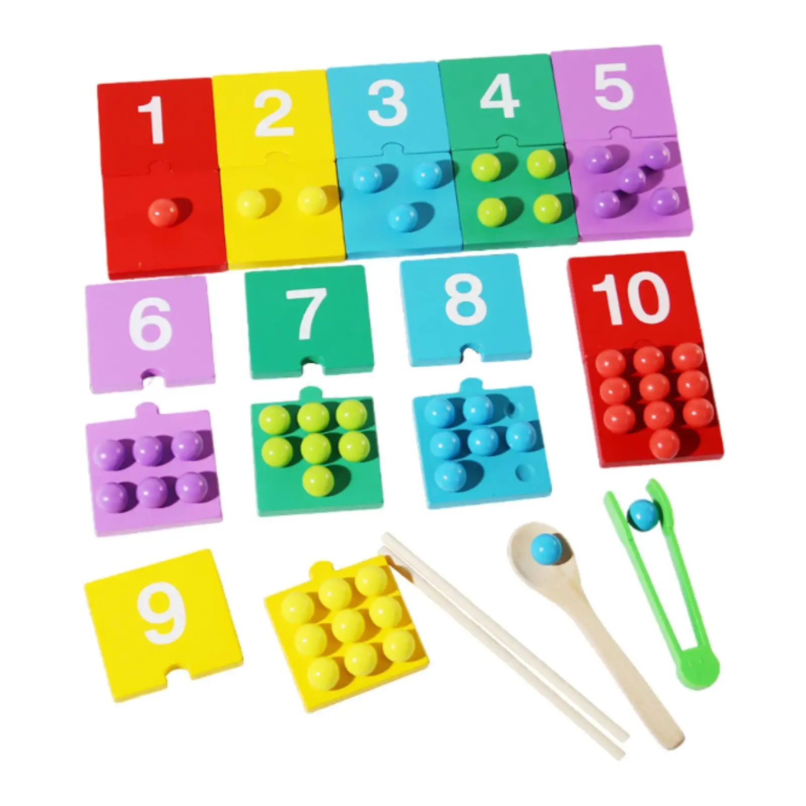 Color Sorting Toys Montessori Math Beads Counting Toy,Clip Beads Matching Game for Kindergarten 3 Year Old+ Birthday Gifts