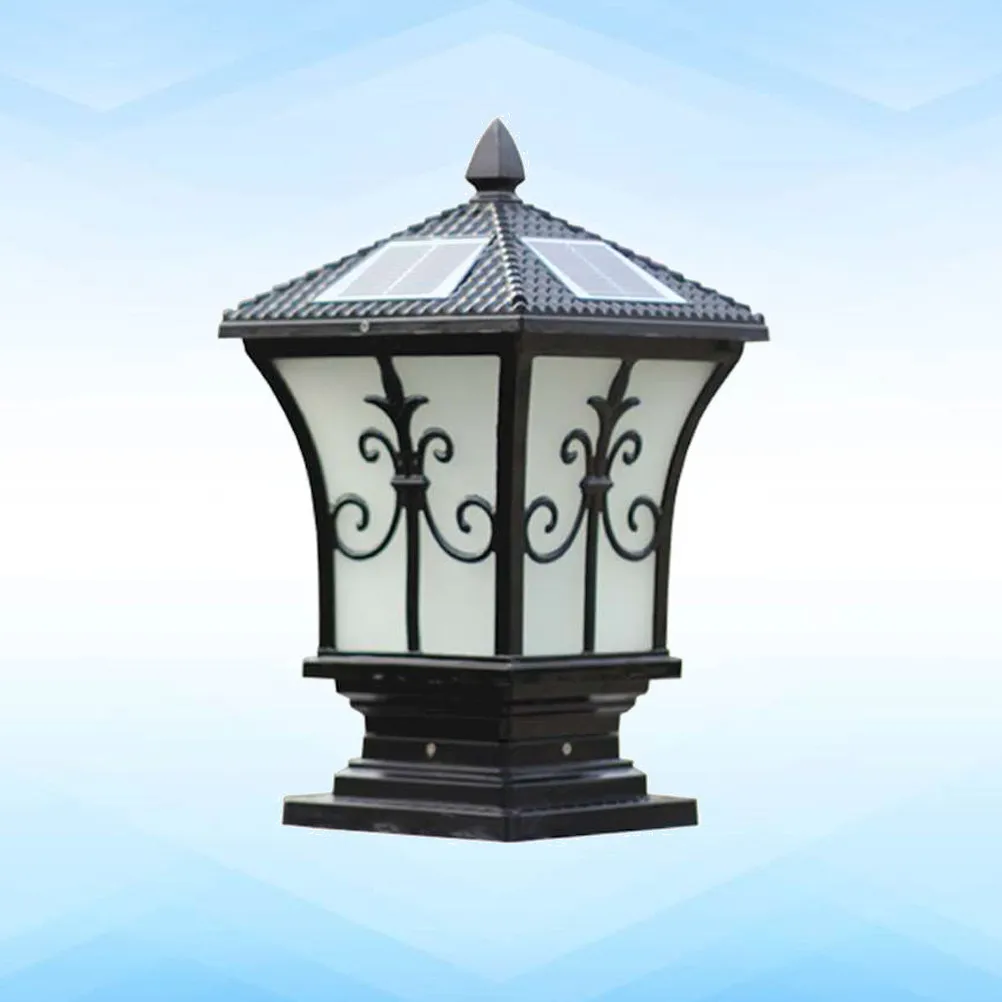 

Solar Pillar Lamp Outdoor Vintage Design Rainproof Waterproof Garden Yard Patio Pathway Decorative Light for Fence Wall