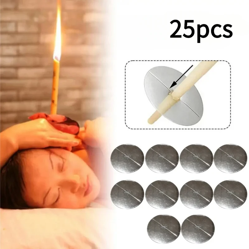 25 Stück hornförmige Ohrkerzen, persönliche Ohrenpflegescheiben, Ohrkerzen-Pad-Tabletts