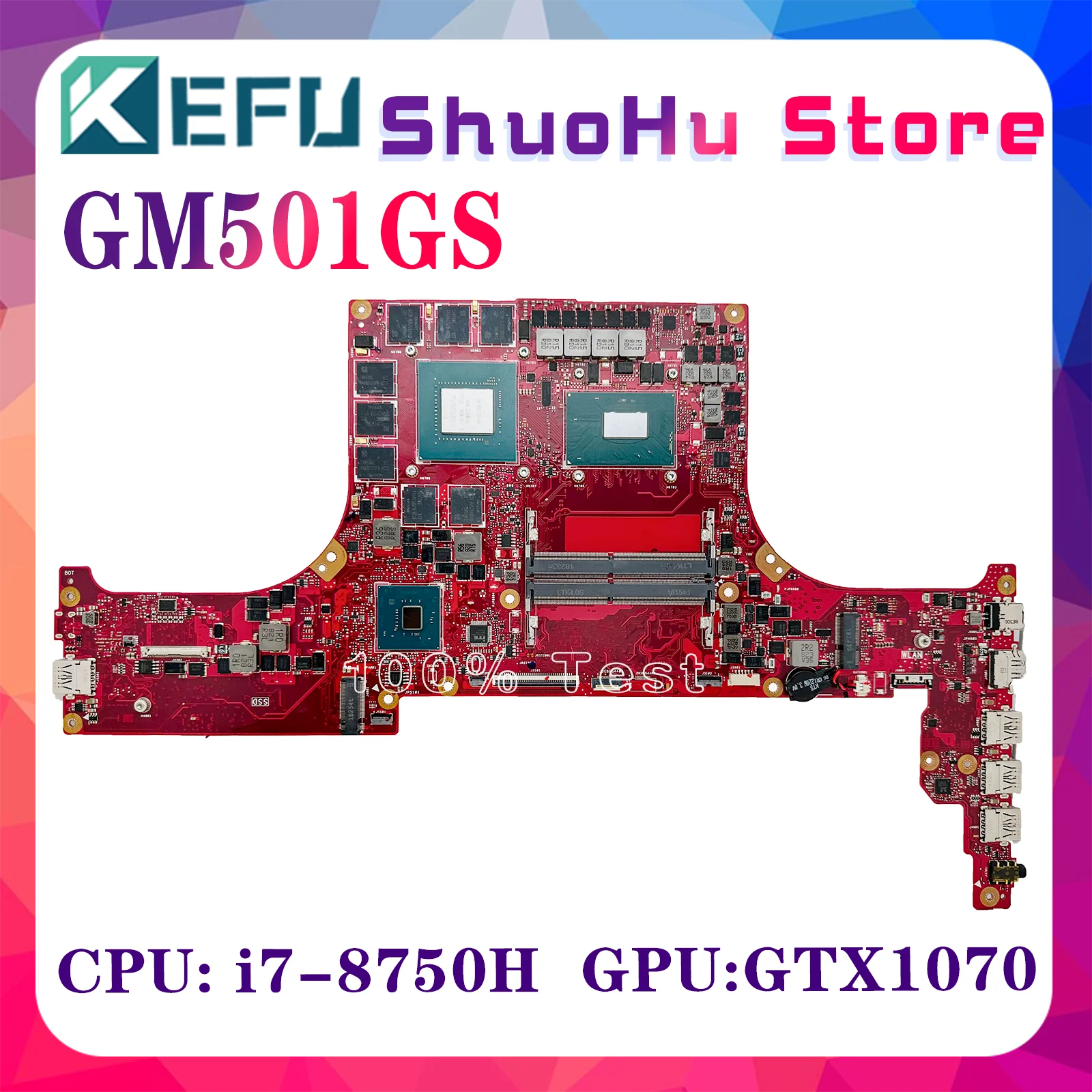 

KEFU GU501GM Laptop Motherboard For ASUS GM501GS GM501GM MW501GM MW501GS GU501GS Mainboard i7-8750H CPU GTX1060/6G GTX1070/8G