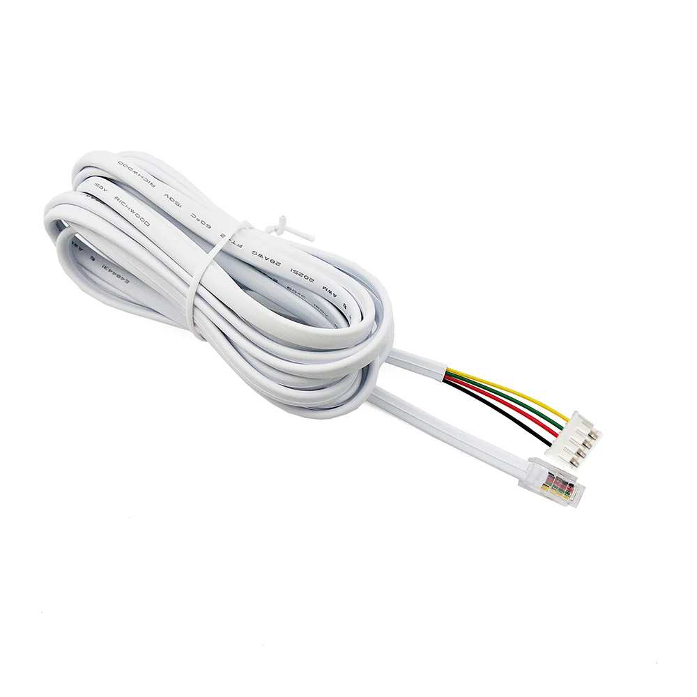 10PCS 3Meter ZH 1.5MM 4Y Connector to RJ9 4P4C Connector White 4-core flat telephone cable Modular Plug