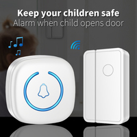 CACAZI Door Sensor Chime for Door Opens Outdoor Split Sensor Doorbell Adjustable 60 Ringtones LED Indicators Entry Alert Chime
