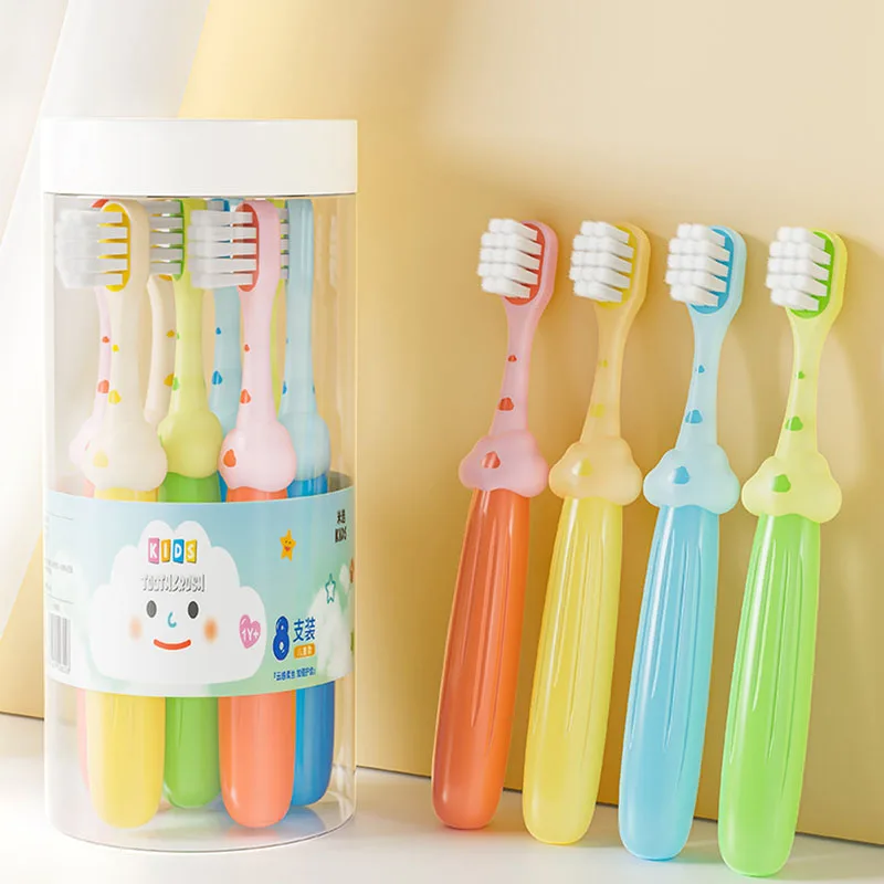 8PC Children's Soft Bristled Toothbrush Cute Cloud Brush Handle Soft Gum Protection Safe Materials Caring For Kids Dental Health