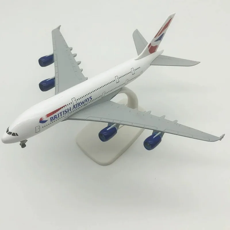 20cm British Airways A380 Model Plane Metal 1/400 Scale Planes Collectible Miniatures Gift By Aviation Displays Aircraft