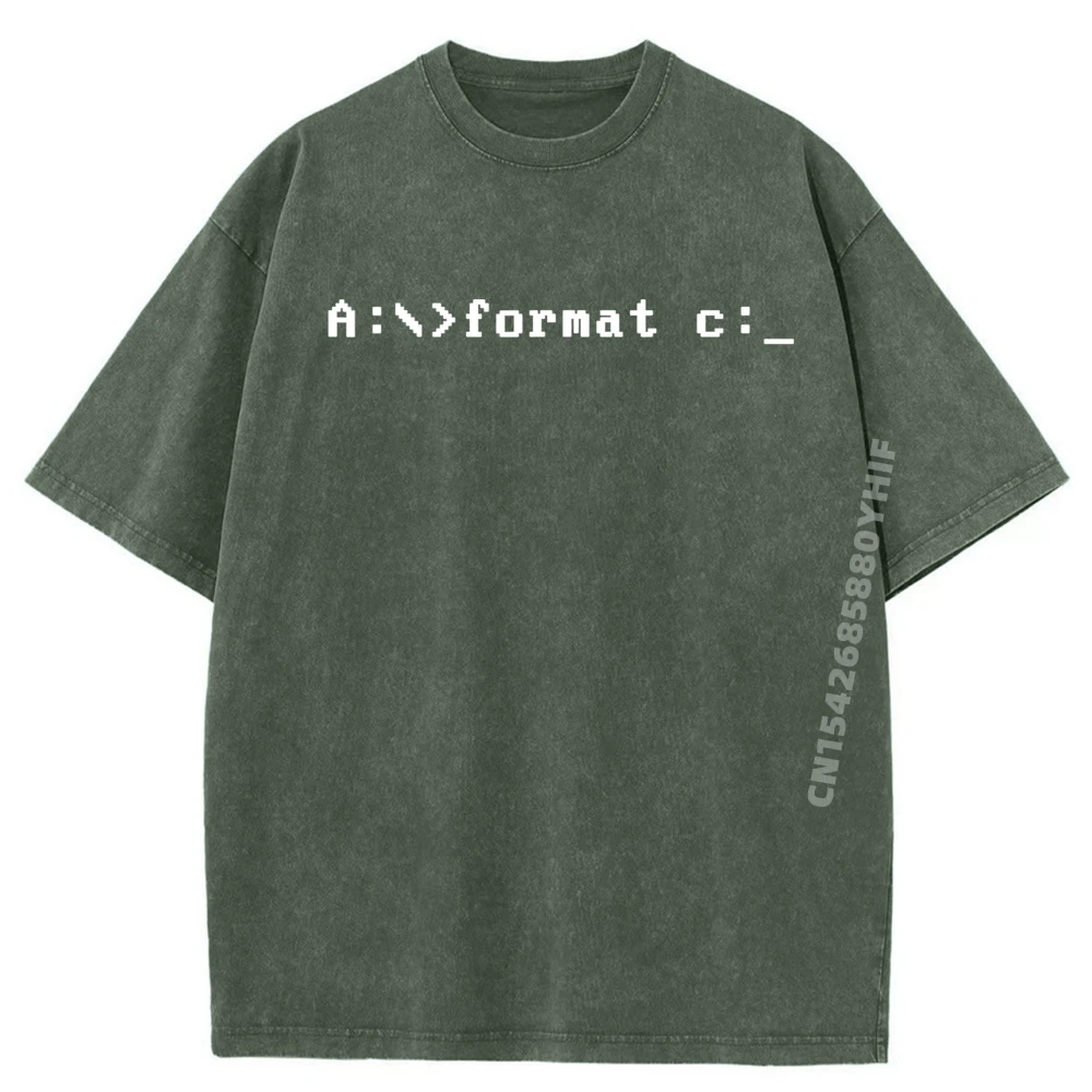 

Casual Retro Computer Standard Format C Short Sleeve Autumn Tees Newest Comfortable Cotton Tops Washed Shirt Female Tshirts