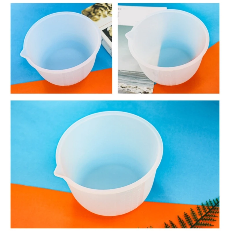 Silicone Measuring Cup with Clear Graduations Multipurpose Mixing Cup Measuring Tool for Laboratory and Beverage Shop