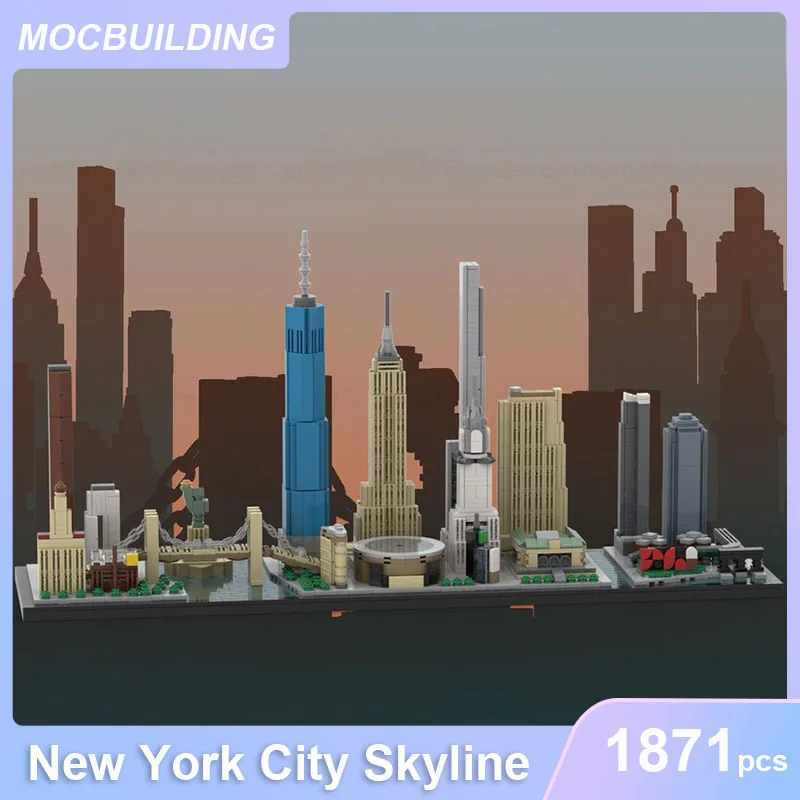 NYC Skyline & Museum of Natural History & World Trade Center Archirtecture MOC Building Blocks DIY Assemble Bricks Toys Gifts