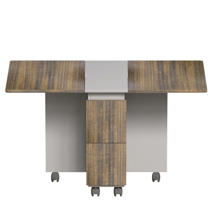 5 قطع قابلة للطي قابلة للتمديد مجموعة طاولة طعام مع 4 كراسي ل 4 أشخاص 55 بوصة قطرة ورقة الخشب المطبخ مجموعة طاولة غرفة الطعام مع #1