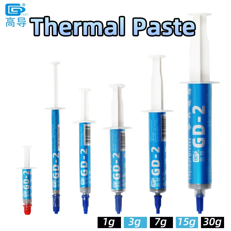 

GD-2 Thermal Paste Processor Grease Compound Silicone 1/3/7/15/30 g 7.5 W/M-K For CPU GPU Printer Heat Sink Cooling Cooler SY30