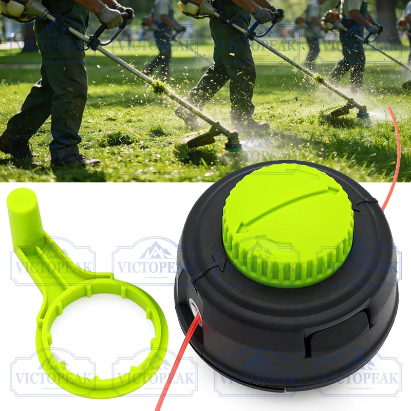 M10*1.25mm Grass Trimmer Head with Winding Handle Easy to Wind Line Brush Cutter Head Garden Tool Parts Replacement Accessories