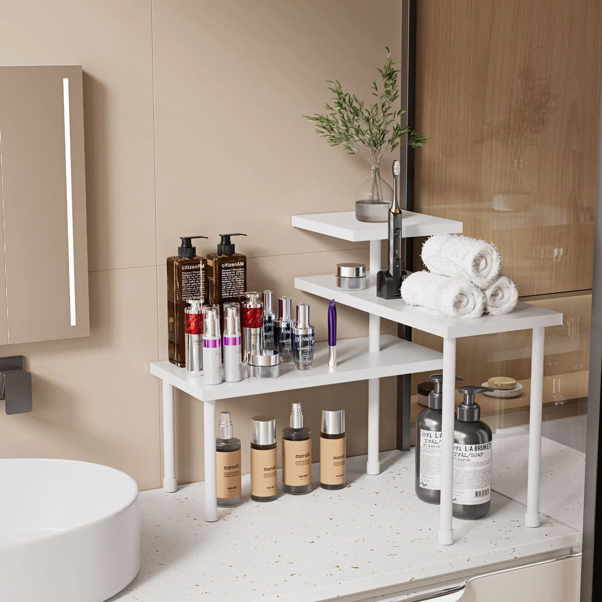 countertop corner multi-layer seasoning rack light luxury multi-functional bathroom dressing table corner rack