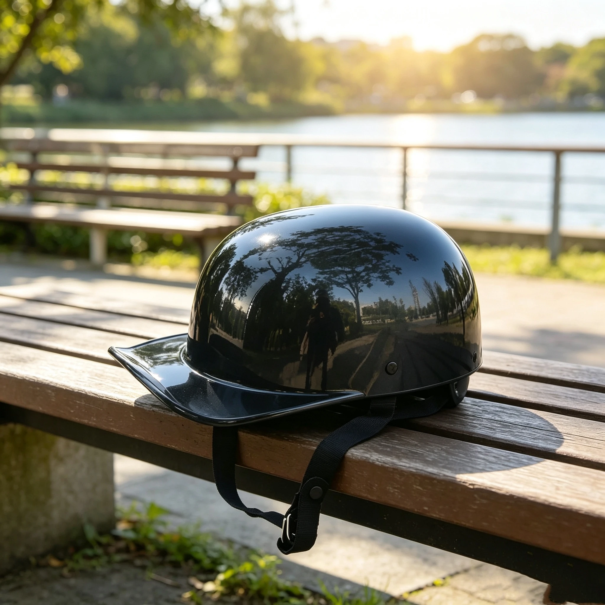 Vintage Baseball Cap Half Motorcycle Helmet, Adult Open Face Summer Retro Riding Helmet for Men Women Scooter Motocross