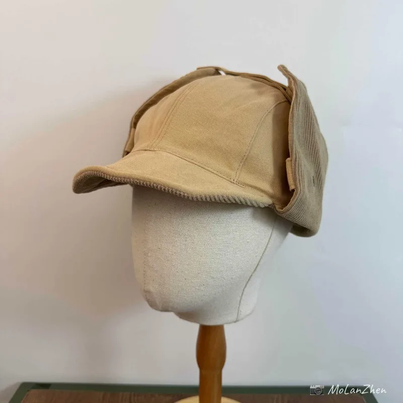 Harajuku ريترو الأدوات نمط سروال قصير منفذها القبعات للرجال الخريف الشتاء في الهواء الطلق الدافئة سدادات حماية الأذن تنوعا الطيار قبعات النساء